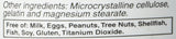 Étiquette claire Vitacost Butterbur Extract avec dosage standardisé et informations produit.