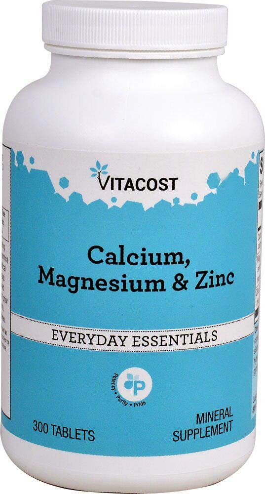 Vitacost Calcium, Magnésium & Zinc — bouteille de tablettes pour le soutien des os