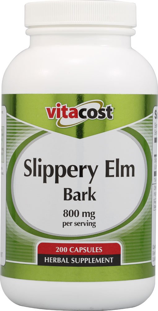Vitacost écorce d’orme glissant, bouteille: potentiel soutien digestif.
