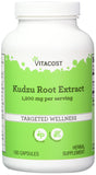 Vitacost Kudzu en bouteille, capsules visibles, soutien potentiel au bien-être quotidien.