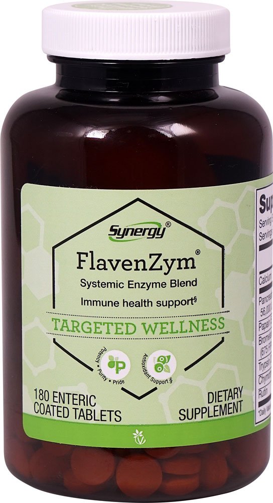 Vitacost FlavenZym — flacon d'unités, soutien des défenses naturelles.