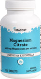 Vitacost Magnésium Citrate – vue de la bouteille et des comprimés, soutien potentiel musculaire et nerveux
