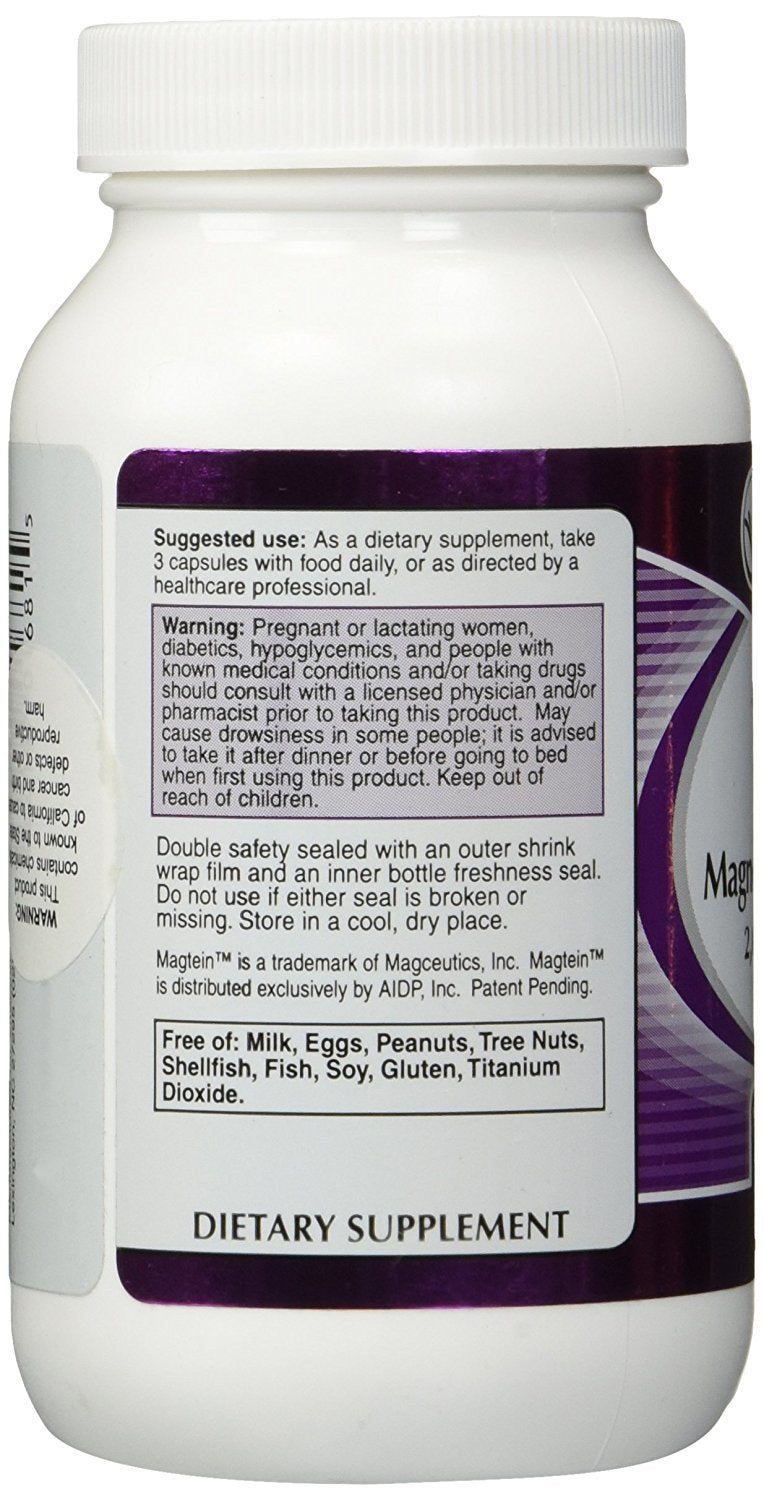 Vitacost Magtein : gélules végétariennes faciles à prendre.