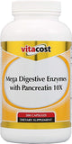 Vitacost Mega Digestives en capsules près d’un repas, soutien potentiel à l’absorption des nutriments
