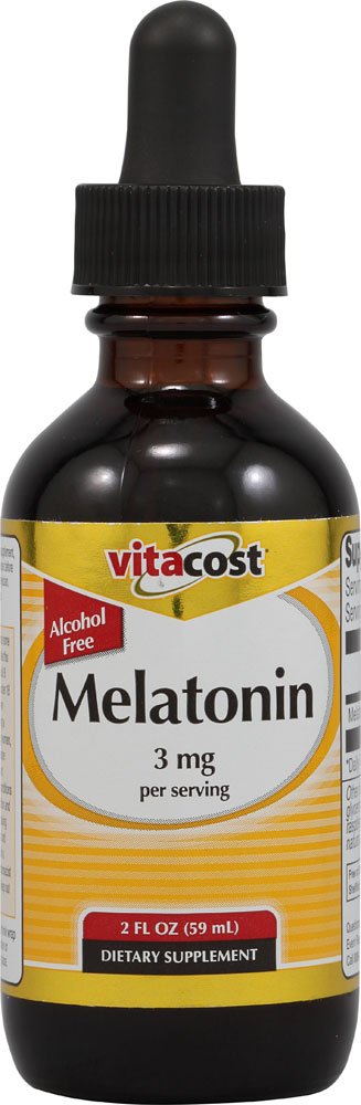 Vitacost Mélatonine liquide en bouteille, soutien au sommeil naturel et repos