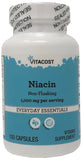 Vitacost Niacine sans inconfort – flacon pratique pour soutenir le métabolisme des graisses.
