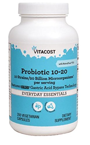 Vitacost Probiotic 10-20: bouteille de 200 capsules pour le soutien digestif