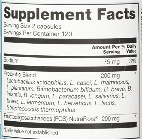Vitacost Probiotic 15-35: emballage présentant la technologie de délivrance gastrique.