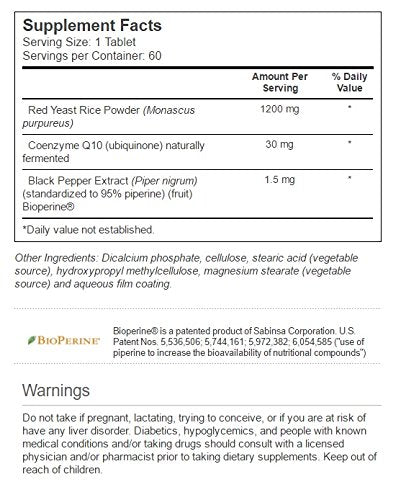 Vitacost riz rouge 1200 mg – comprimés soutenant potentiellement l'énergie