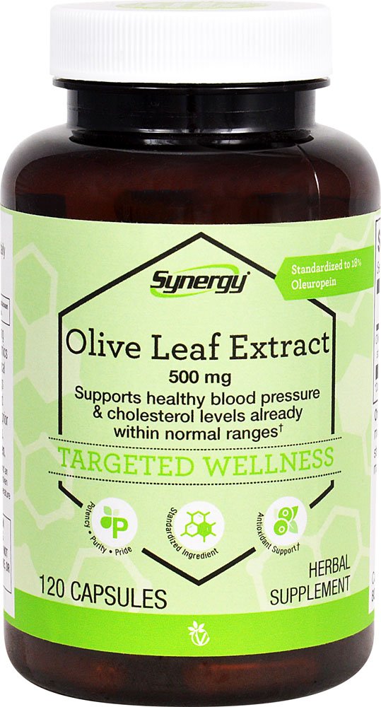 Vitacost Synergy Feuille d’Olive Extrait en capsules, soutien potentiel de la pression sanguine normale.