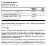 Vitacost Ultra Vitamine K – gélules molles, présentation pratique pour l'absorption des vitamines liposolubles