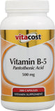 Vitacost Vitamine B5 acide pantothénique - bouteille et capsules, soutien potentiel du métabolisme