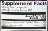 Vitacost Zinc et Cuivre, capsule détaillée, absorption potentielle améliorée