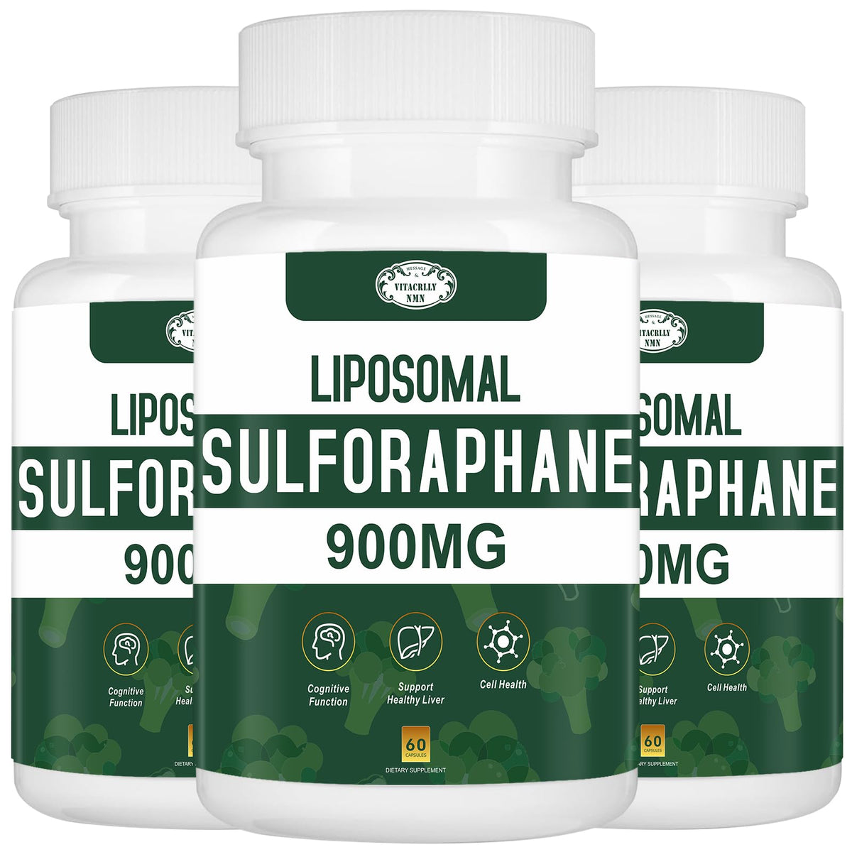 Bouteille Vitacrllynmn de sulforaphane liposomal 900mg, soutien antioxydant quotidien.