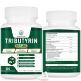 VITACRLLYNMN Tributyrin, bouteille montrant des gélules de 900 mg, soutien digestif potentiel.