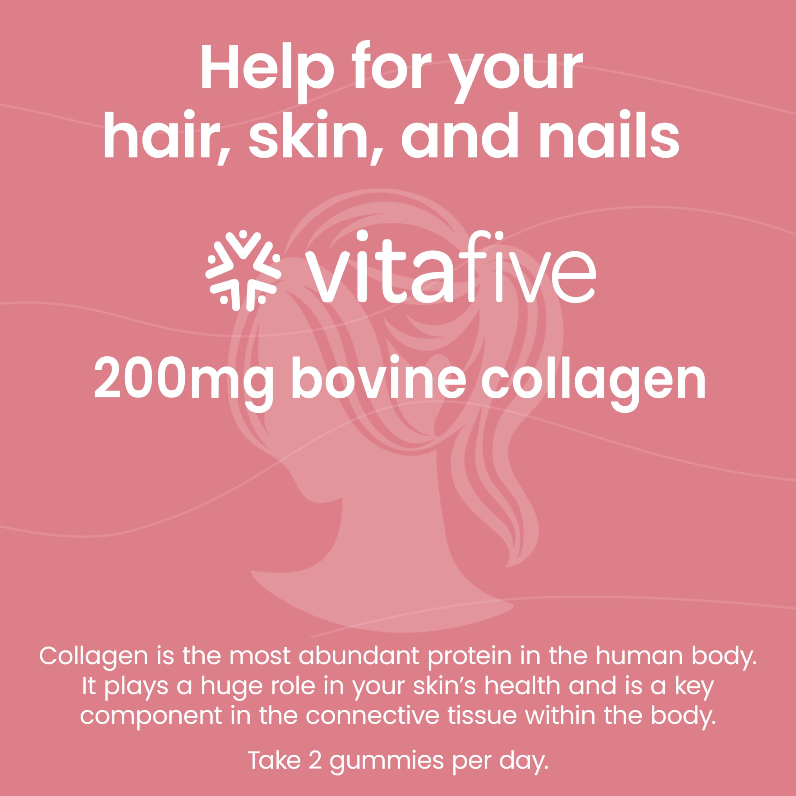 Vitafive gommes collagene gommes rouges—texture fondante et absorption rapide.