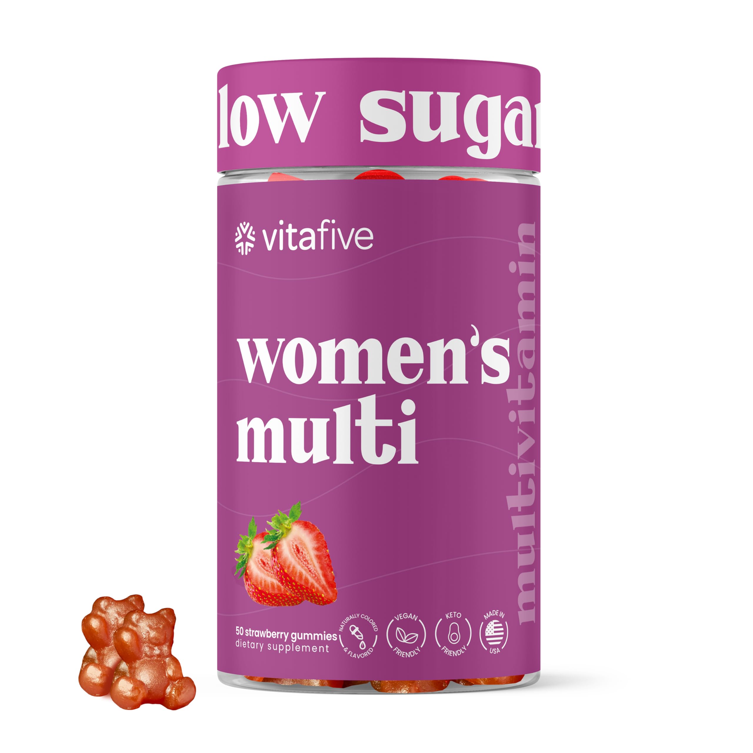 Vitafive gommes-multivitamines-femmes: vision et peau saines.