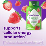 Gommes Vitafusion B-Complex, prise quotidienne, soutien énergétique possible.