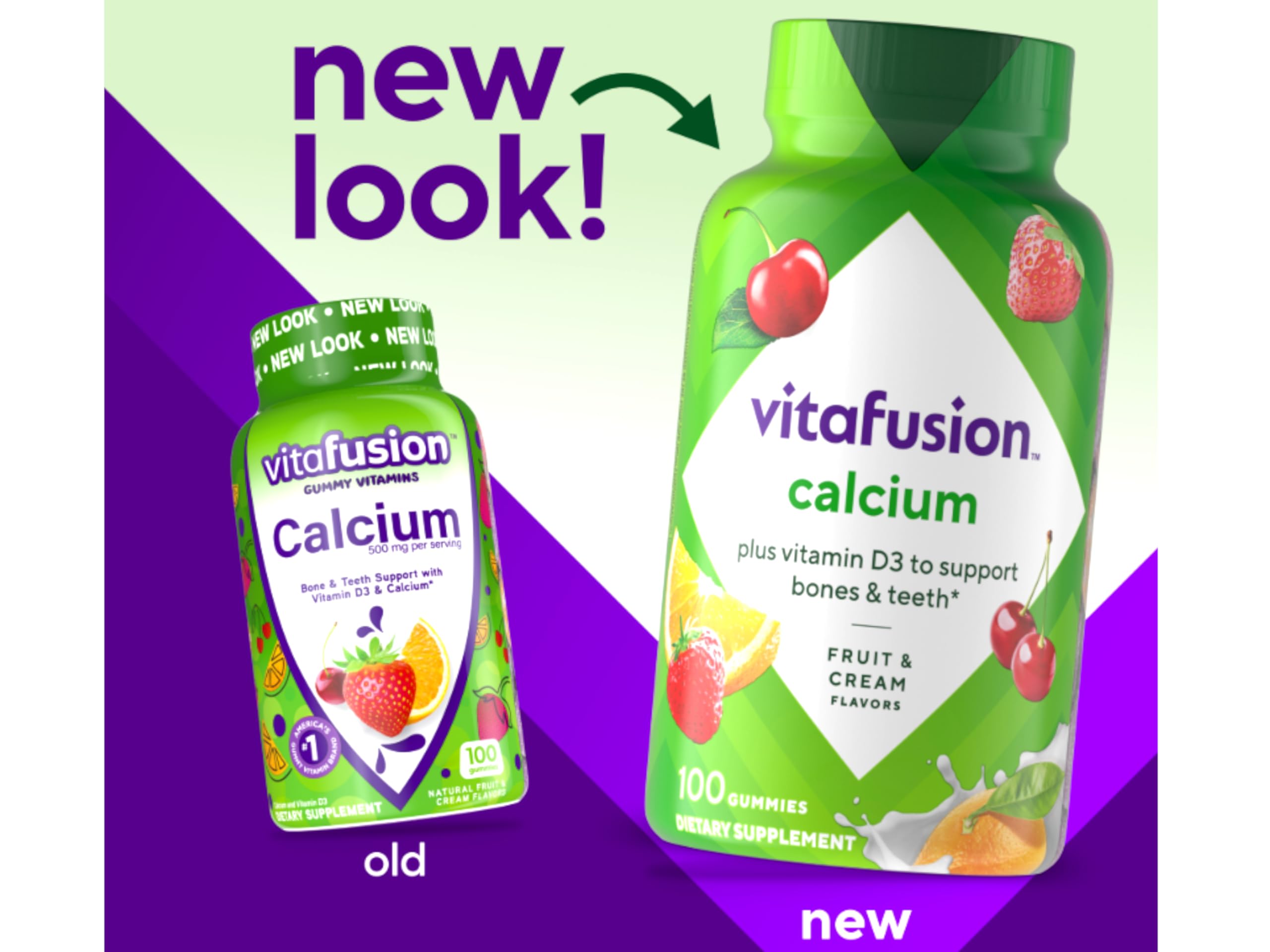 Vitafusion Calcium Gommes sans édulcorants artificiels et sans colorants