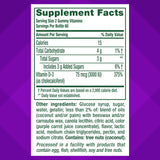 Emballage Vitafusion D3, sans gluten et sans arômes artificiels.