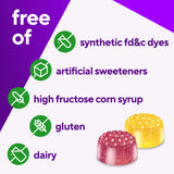 Vitafusion Gommes Oméga-3, arôme baie-citronnade, saveur naturelle sans artificiels.
