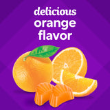 Goût orange frais de Vitafusion Power C, prise agréable.