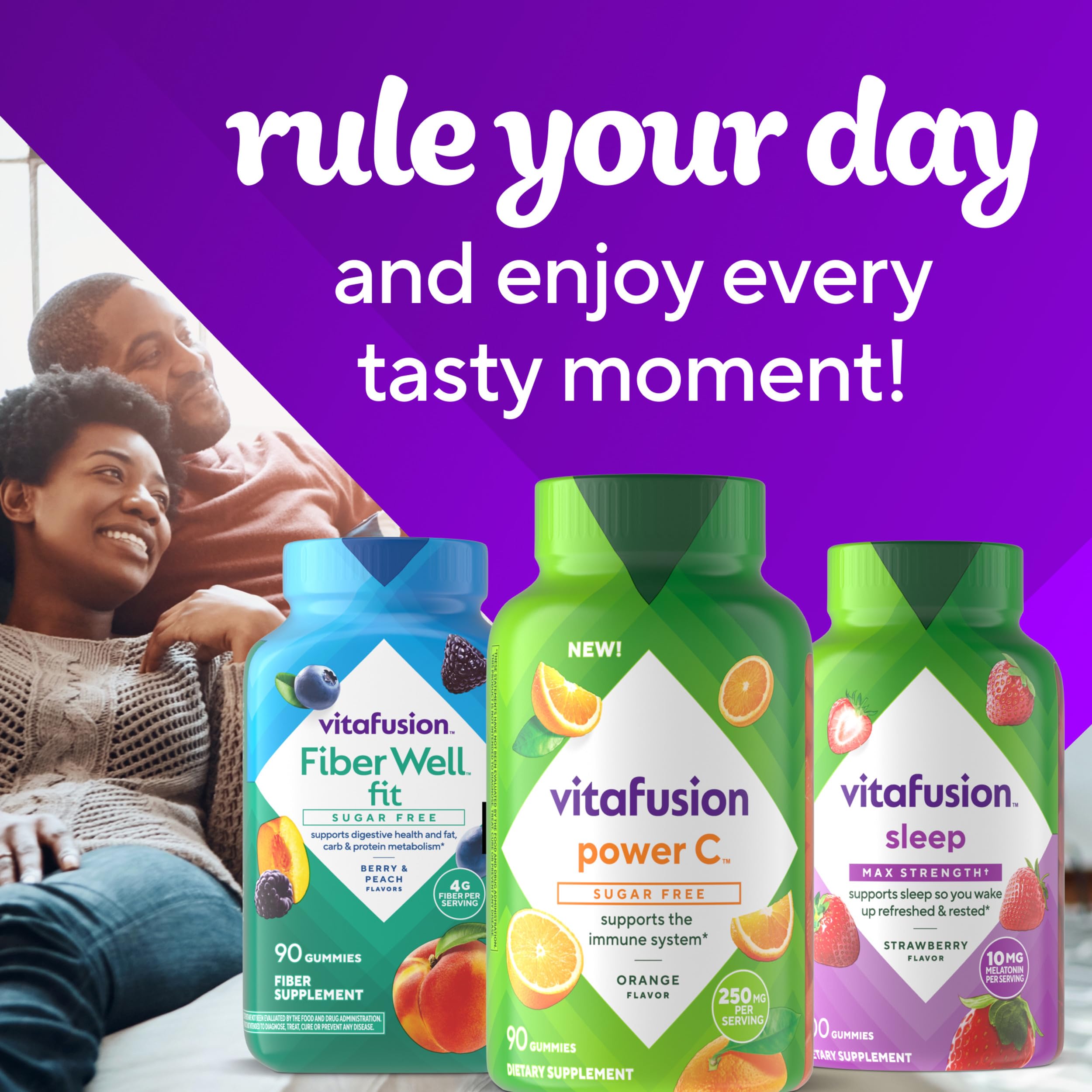 Vitafusion Power C en gommes, usage quotidien en déplacement.