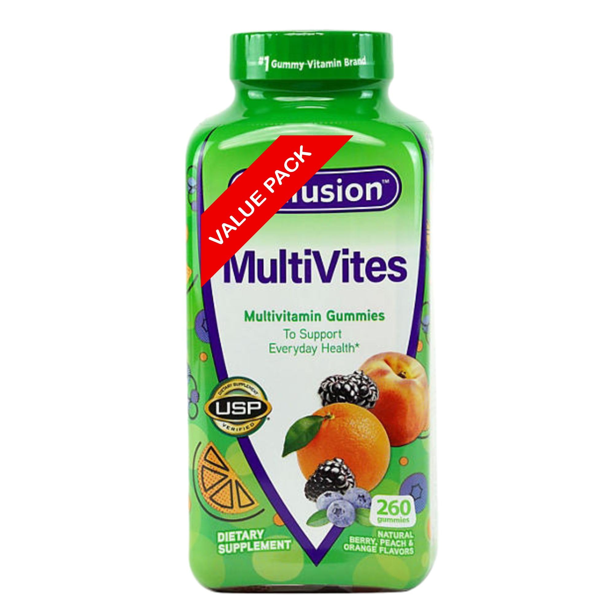 Gommes Vitafusions MultiVites — emballage pratique pour une routine santé quotidienne et agréable.