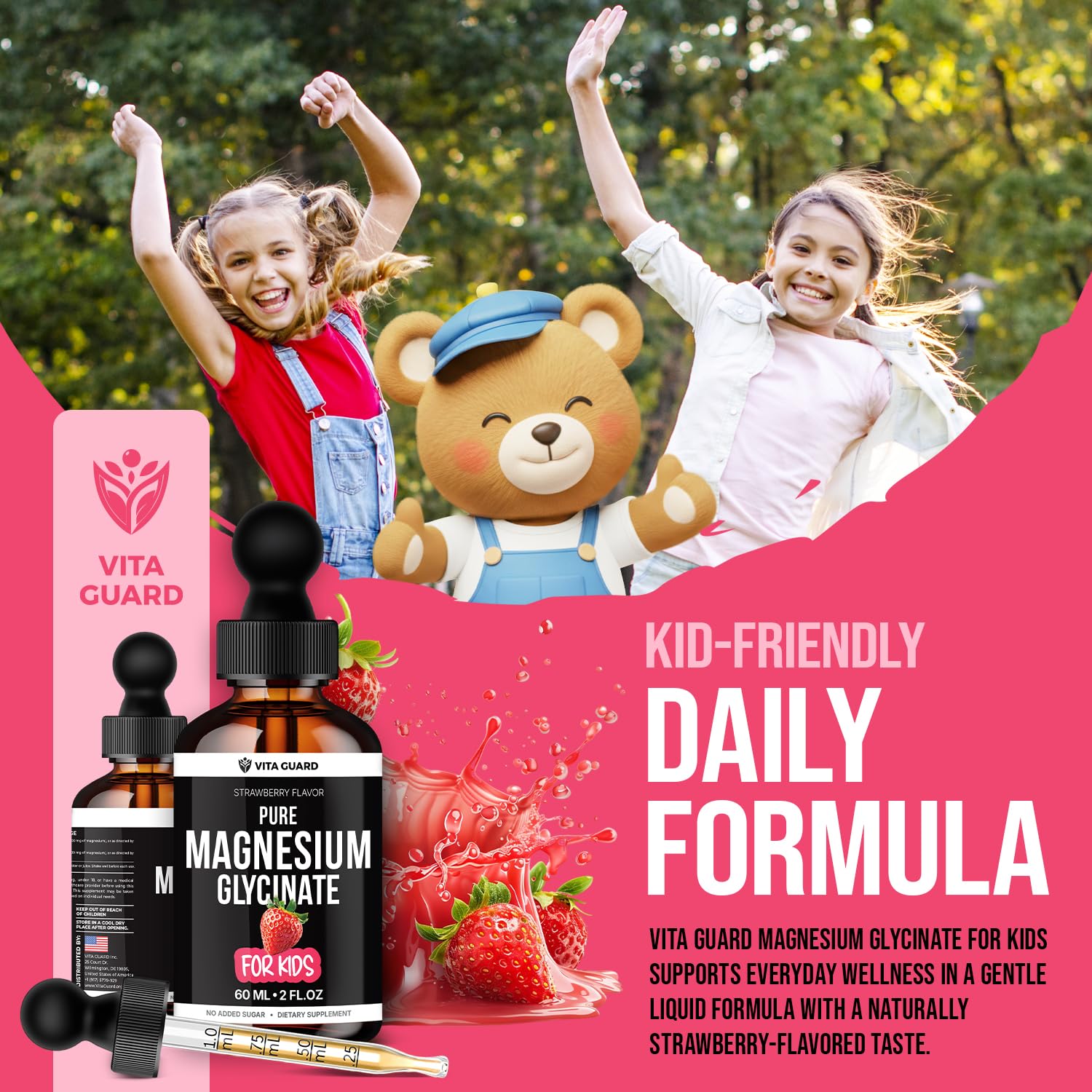 Vitaguard Kids – conservation simple après ouverture pour usages répétés.