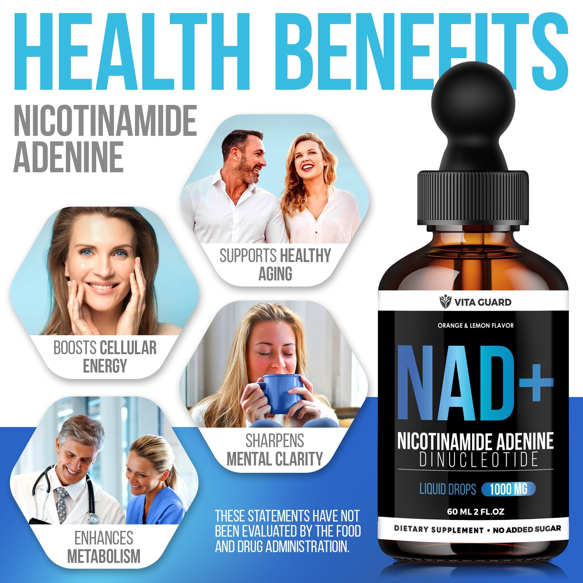 Vita Guard NAD+ Drops - dégustation rafraîchissante citron-orange.