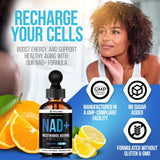 Vita Guard Pure NAD+ Drops, pratique à emporter en voyage ou travail.