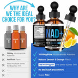 Vita Guard NAD+ Drops - flacon compact avec compte-gouttes.