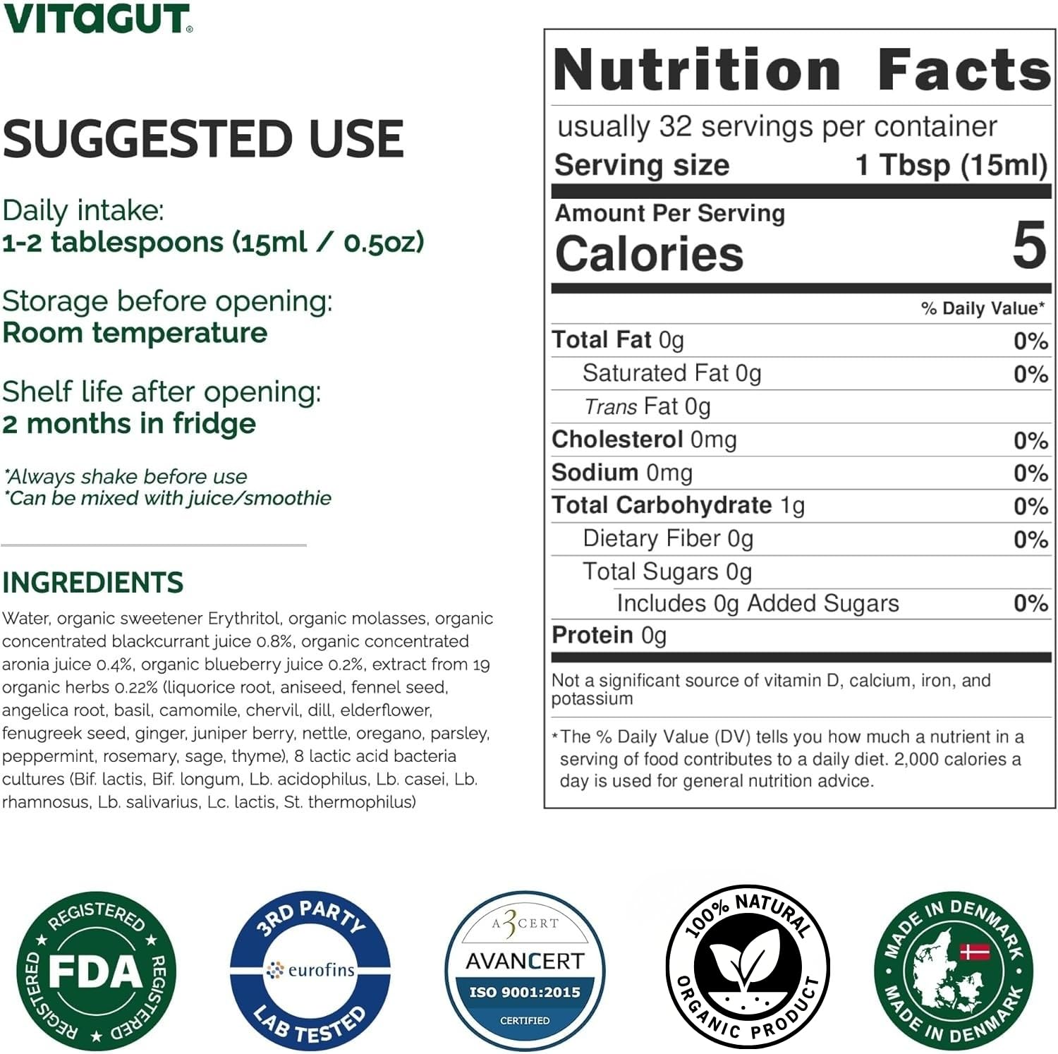 VITAGUT – contrôle qualité HACCP et tests Eurofins.