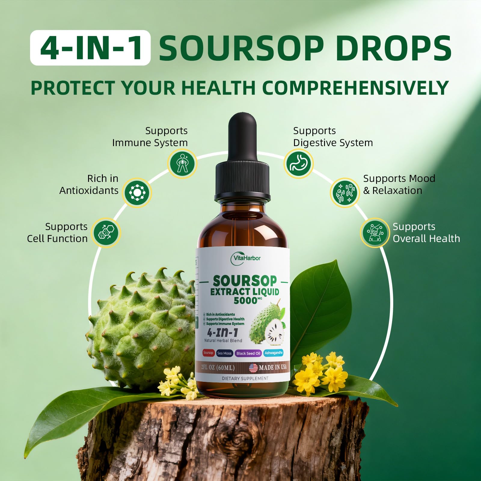 VitaHarbor Corossol douceur-aromatique: goût légèrement sucré et agréable.