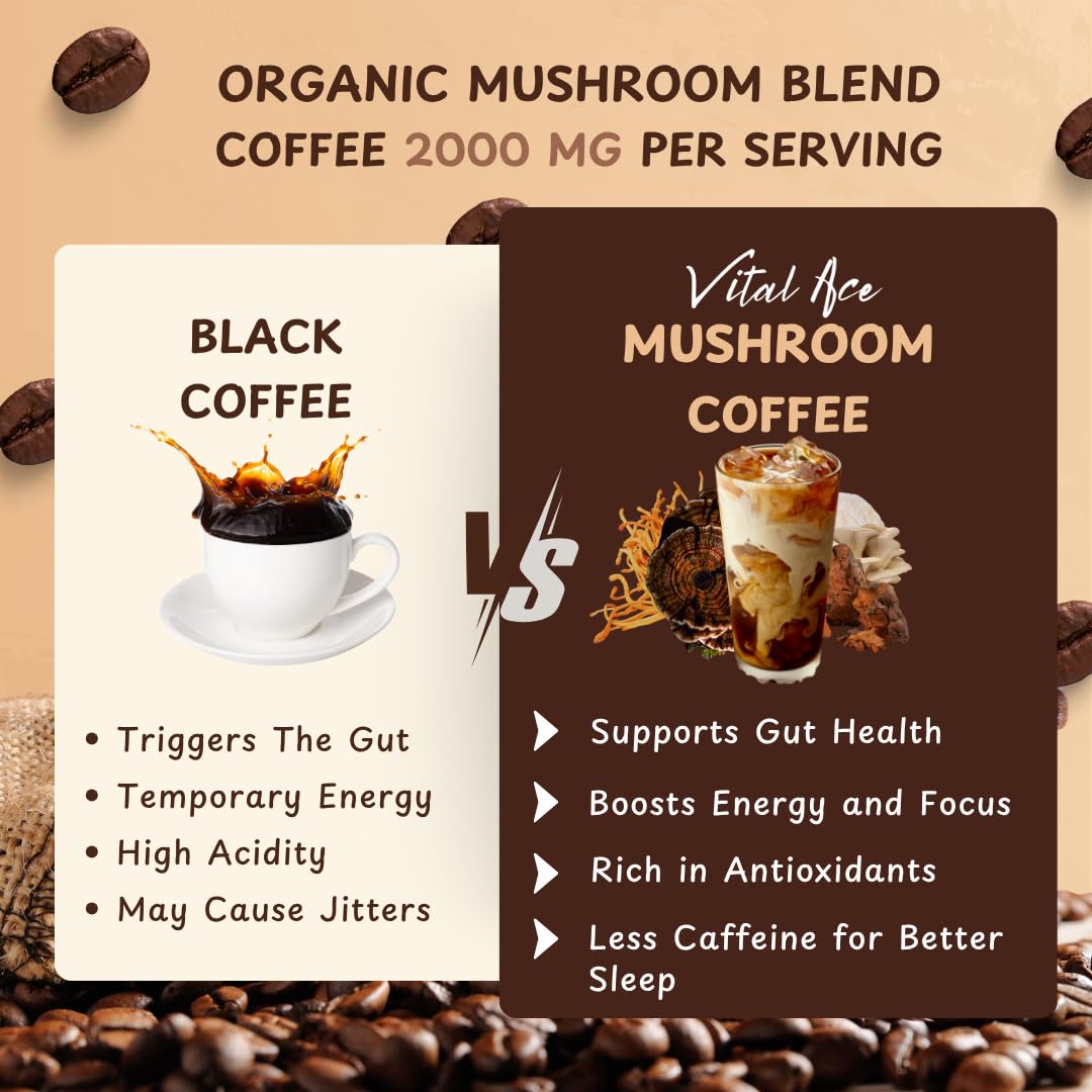 Vital Ace Café champignon criniere-de-lion: clarté mentale et concentration.