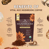 Vital Ace Café champignon dégustation matin rapide: énergie prête en quelques minutes.