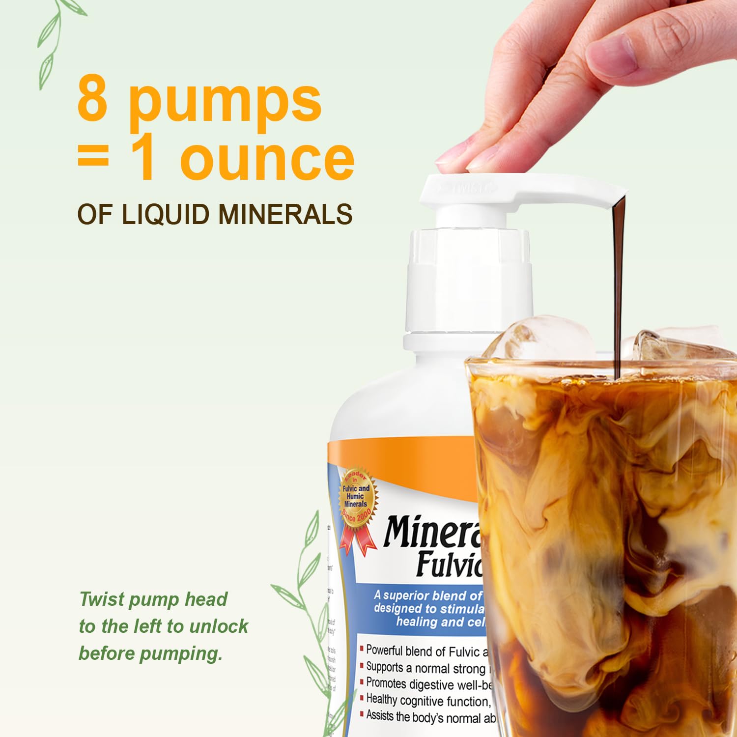 Vital Earth Minerals, usage dans eau, jus ou café selon vos préférences.