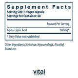 Vital Nutrients gelules acide alpha-lipoïque 300 mg – Capsules faciles à avaler.