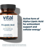 Vital Nutrients Acide R-Lipoïque : flacon et capsule pour une routine quotidienne.