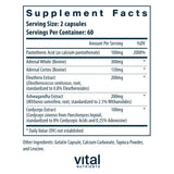 Vital Nutrients Adrenal Support, capsules prise quotidienne, facilite l’apport quotidien et le bien‑être.