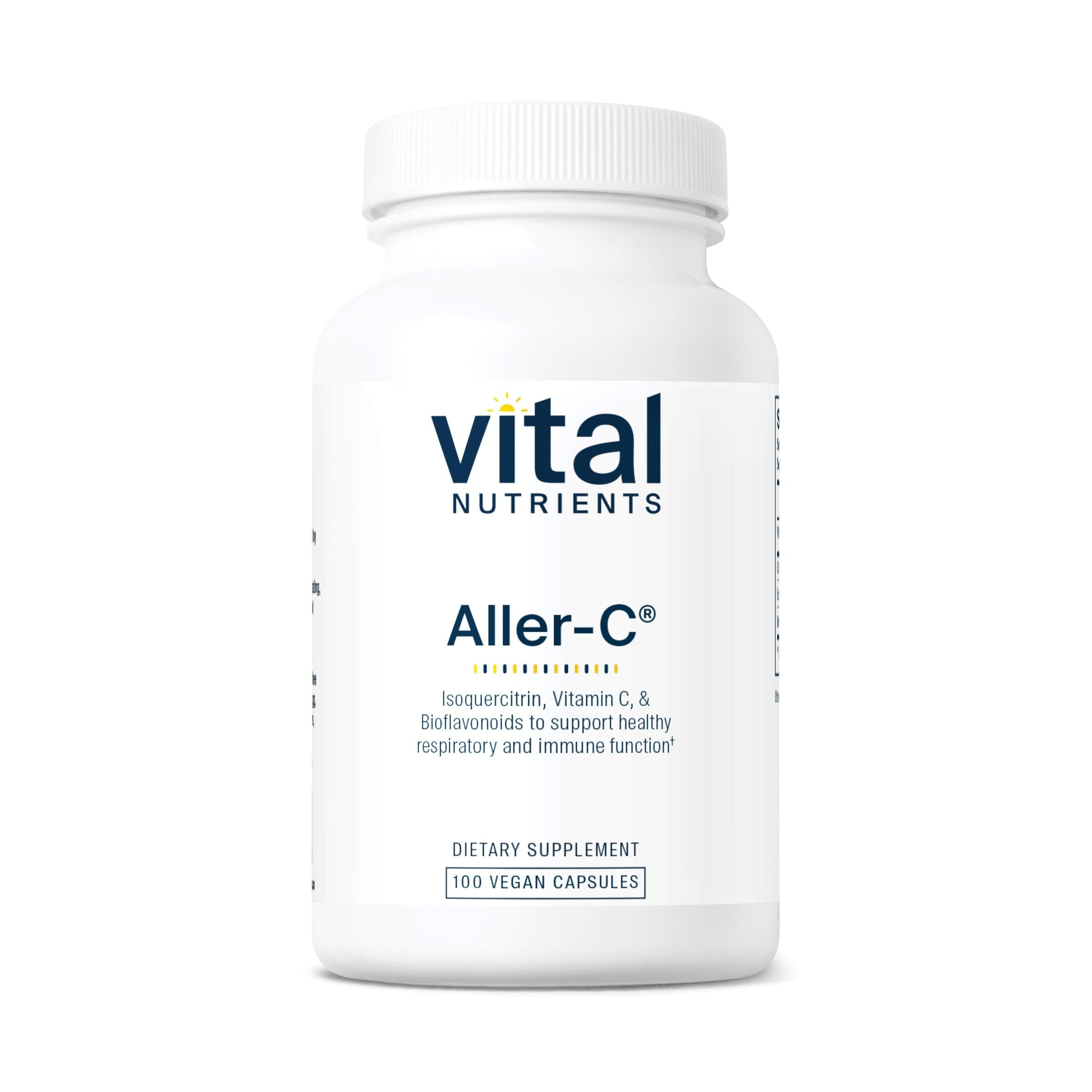 Vital Nutrients Aller-C – bouteille, soutien potentiel des voies respiratoires et des sinus.