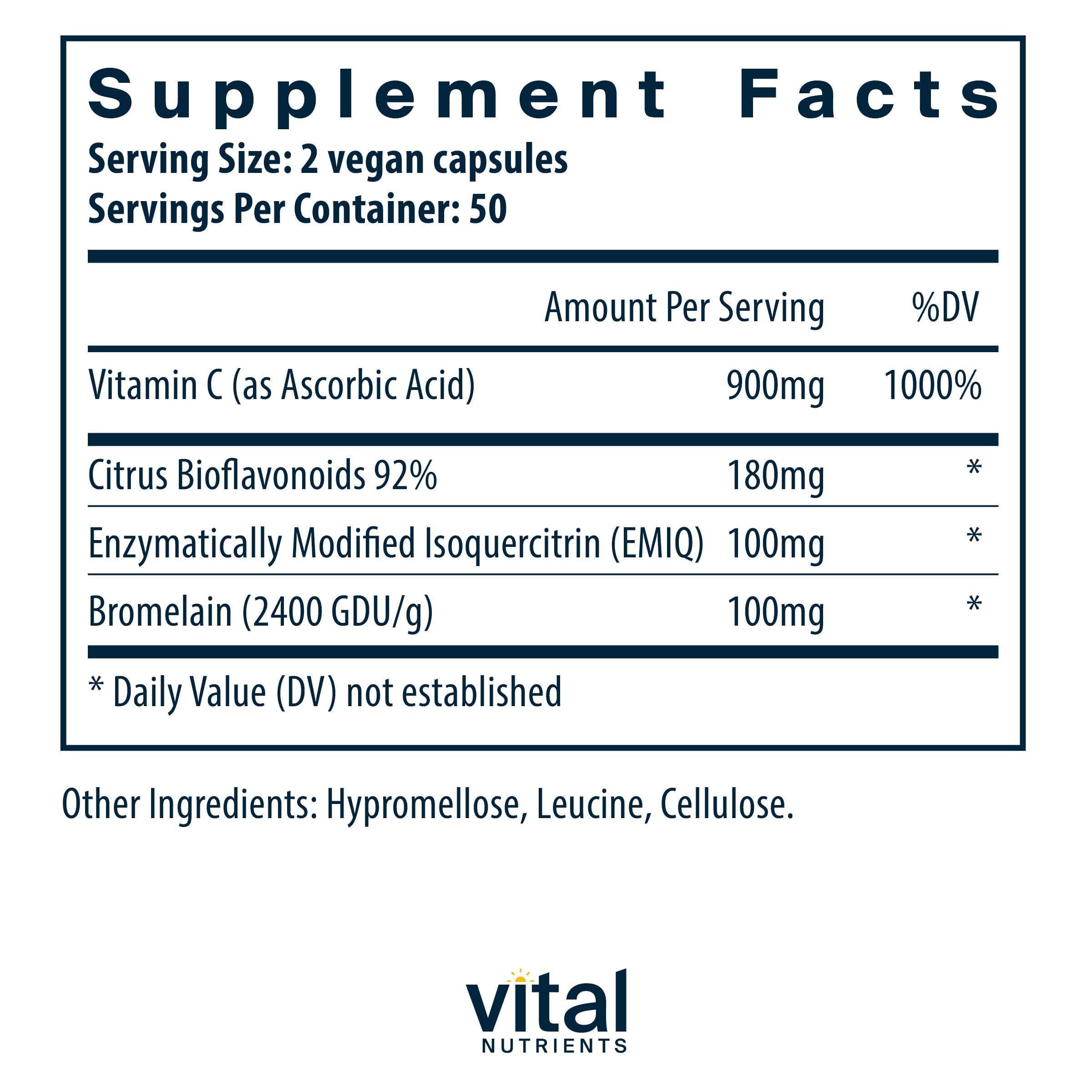 Aller-C – capsules vegan, formulation hypoallergénique et sans gluten.