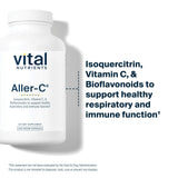 Vital Nutrients Aller-C: emballage avec label contrôle qualité, référence de pureté.