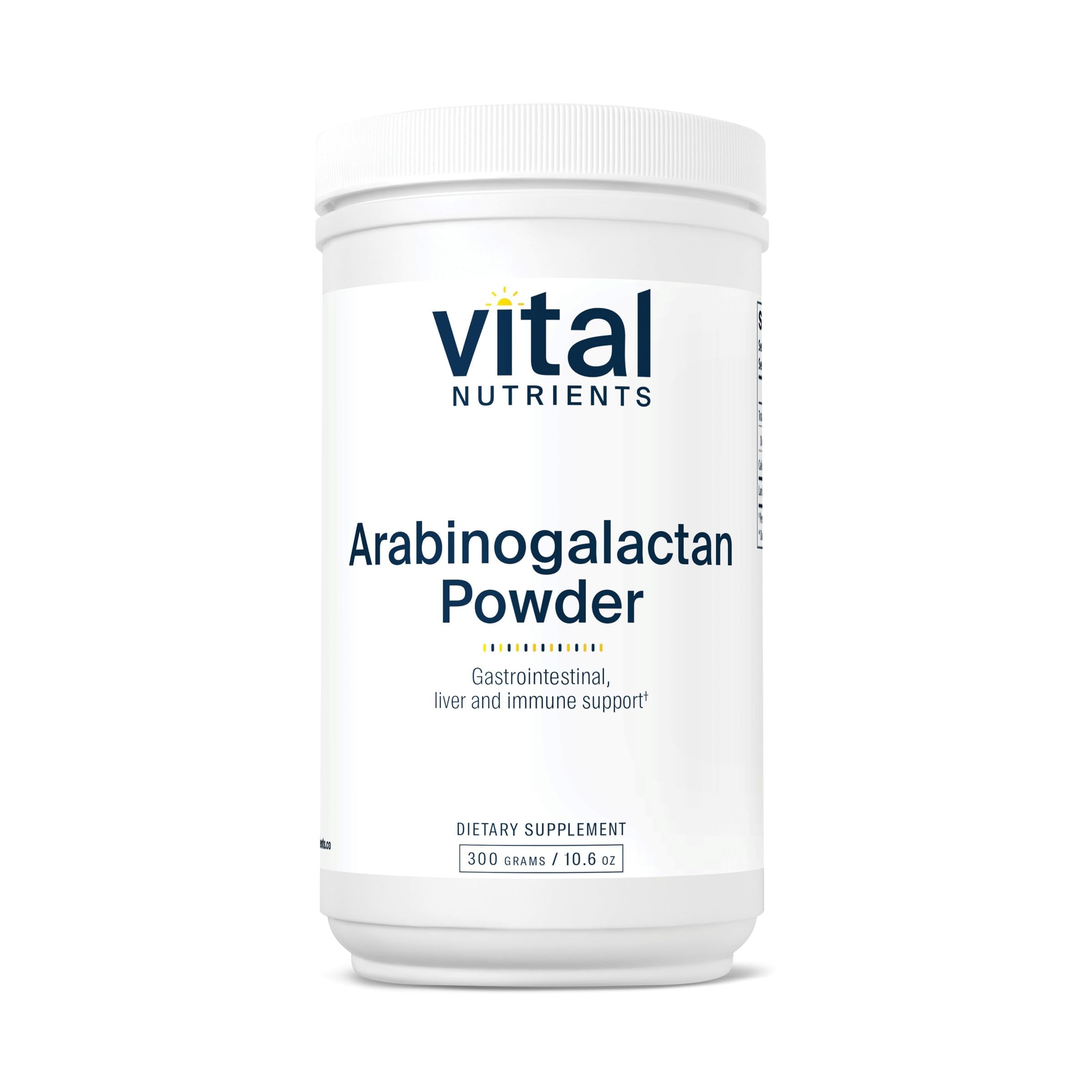 Vital Nutrients Arabinogalactane en bouteille, soutien potentiel de l'intestin.