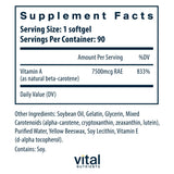 Vital Nutrients beta carotene: capsules, protection antioxydante potentielle