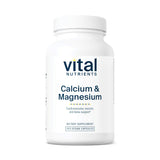 Vital Nutrients Calcium et Magnésium – bouteille vegan présentant la formule et les gélules