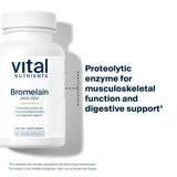 Utilisation des capsules Bromélaïne Vital Nutrients avant les repas, prise facile.