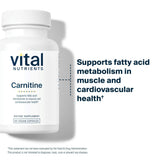 Vital Nutrients Carnitine 500mg, étiquette claire – transparence et qualité sans OGM