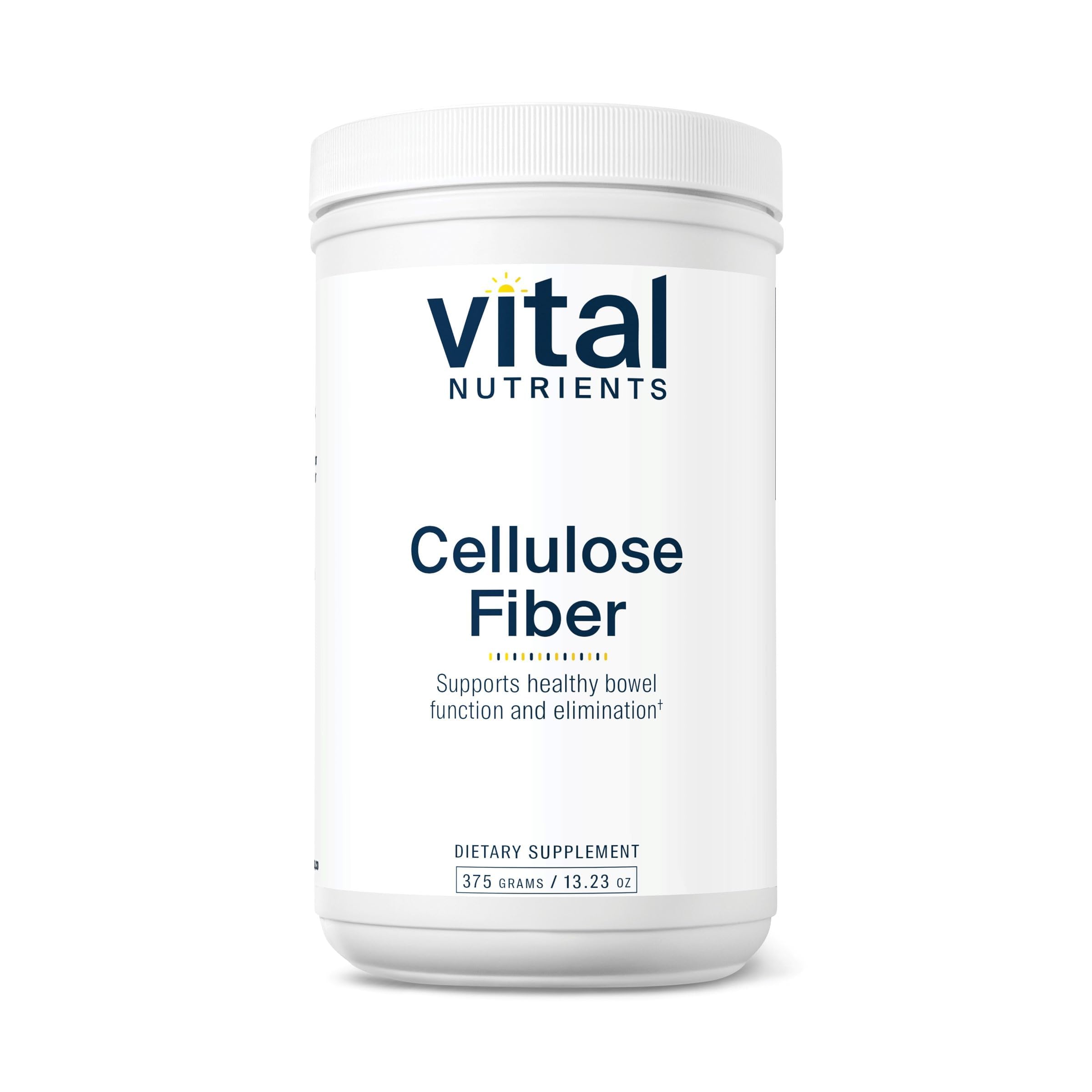 Vital Nutrients cellulose fiber powder bottle for daily bowel support.