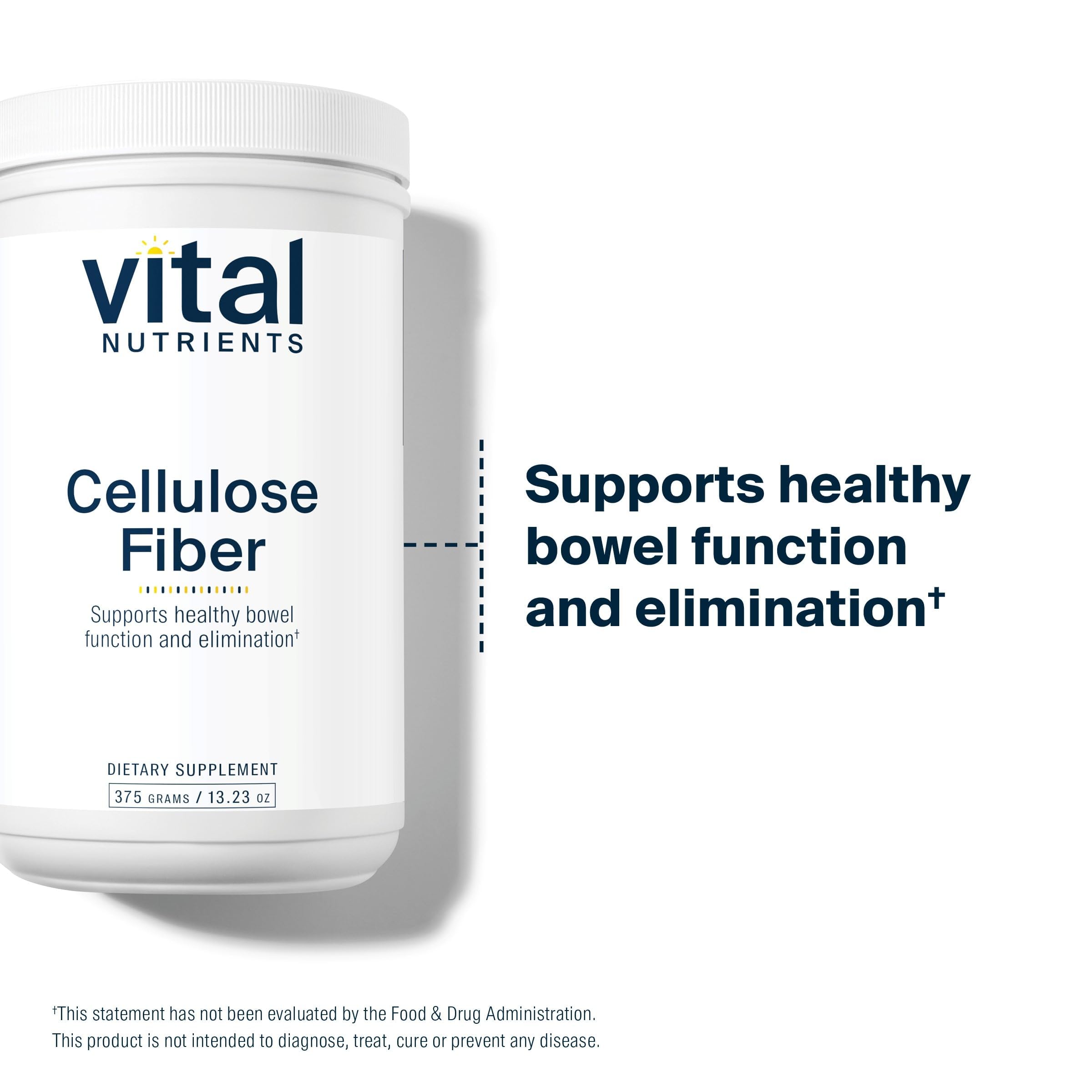 Vital Nutrients cellulose fiber powder scoop for easy dosing.